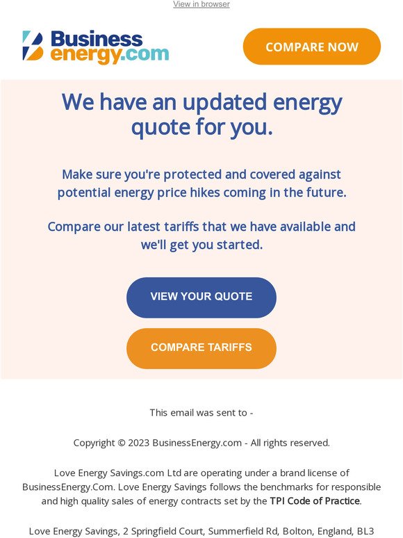 We have a new energy quote for