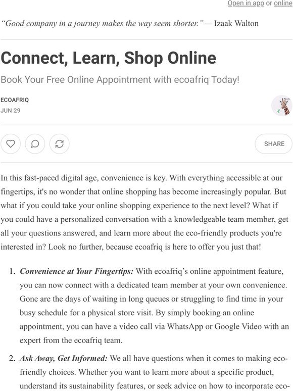 Connect, Learn, Shop Online