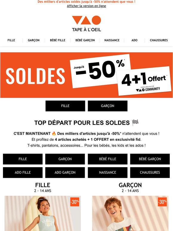 💥 4+1 offert sur les Soldes jusqu'à -50%,  !