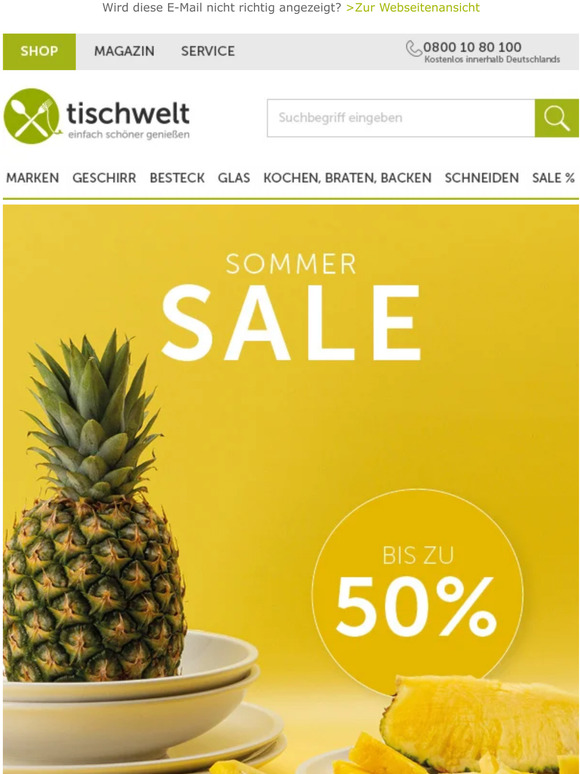 Bis zu 50 %  Rabatt auf Geschirr in unserem großen SOMMER-SALE!