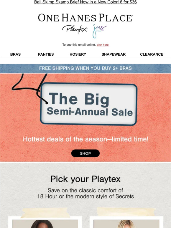 Playtex 18 Hour $14.99 + Playtex Secrets $17.99