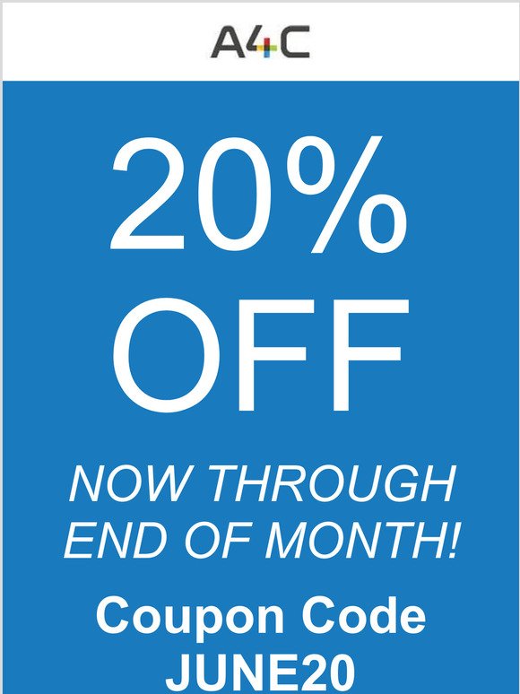 20% OFF SITE WIDE COUPON CODE JUNE20 THROUGH END OF MONTH!
