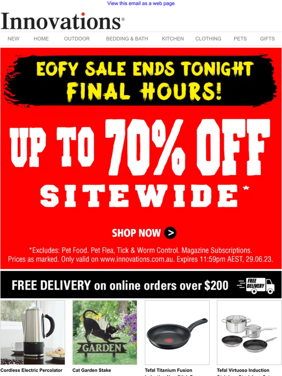 Final Hours: Up To 70% Off Sitewide*!