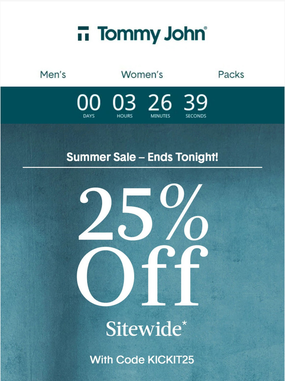 Tommy john coupon code 2020 Clearance