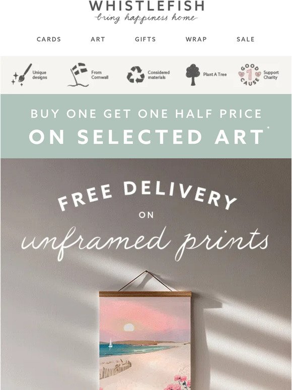 📦 FREE Delivery on all unframed prints!