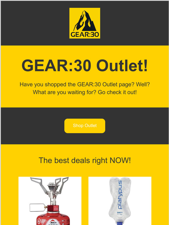 GEAR:30 Outlet!