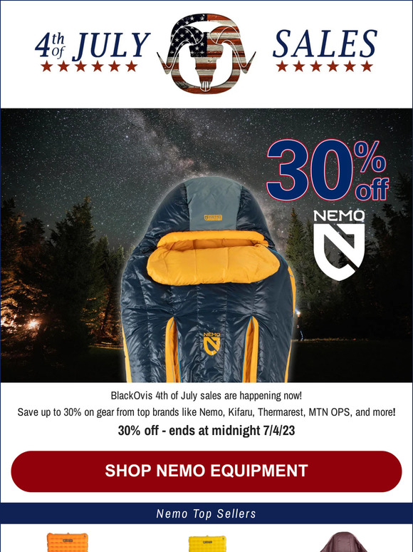 4th of July Weekend Sales on Nemo and Kifaru!