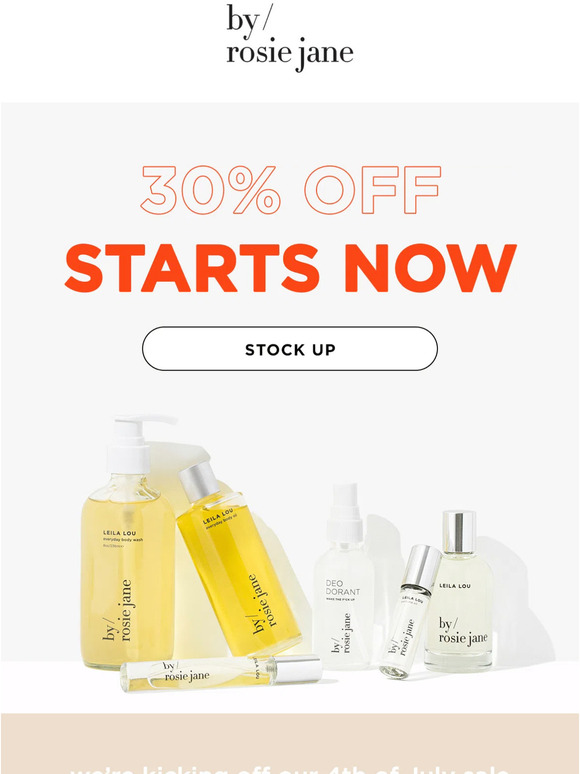 30% off starts NOW