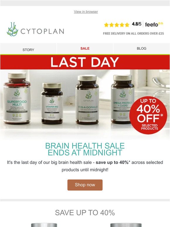 Hurry! Brain health sale ends at midnight!
