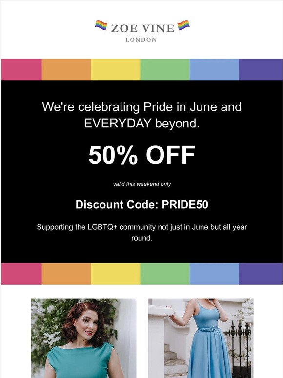 Celebrate Pride with 50% off!