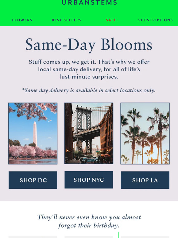 UrbanStems Calling all locals Milled