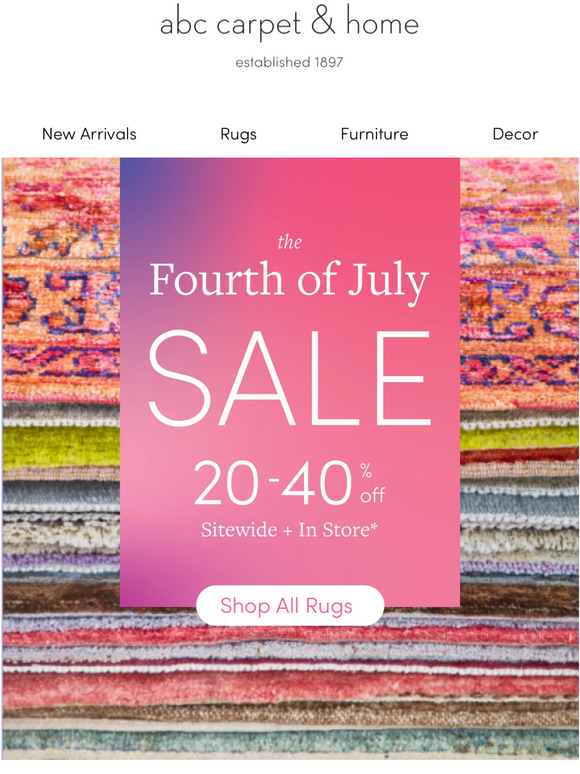 Don't Miss Out On 40% Off One-of-a-Kind Rugs 🎆