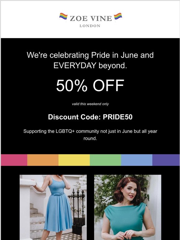 Celebrate Pride with 50% off