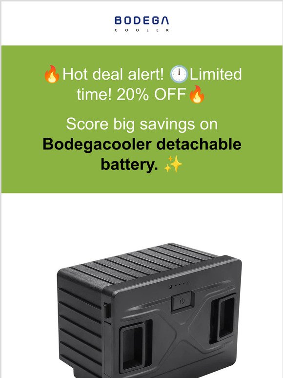 BODEGAcooler Detachable Battery for 12v Portable Fridge for Europe