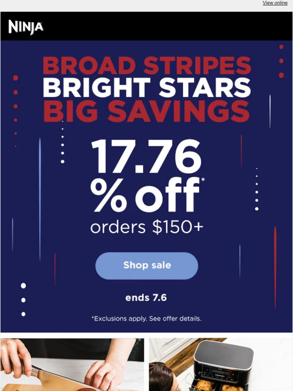 Star-spangled savings—17.76% off $150+.