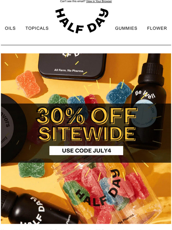 30% OFF SITEWIDE for your holiday weekend