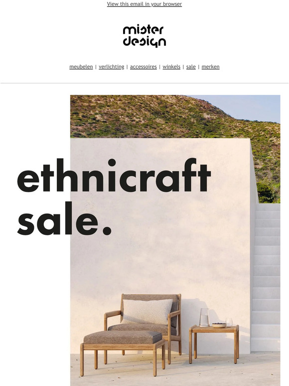 10% korting op de hele collectie van Ethnicraft