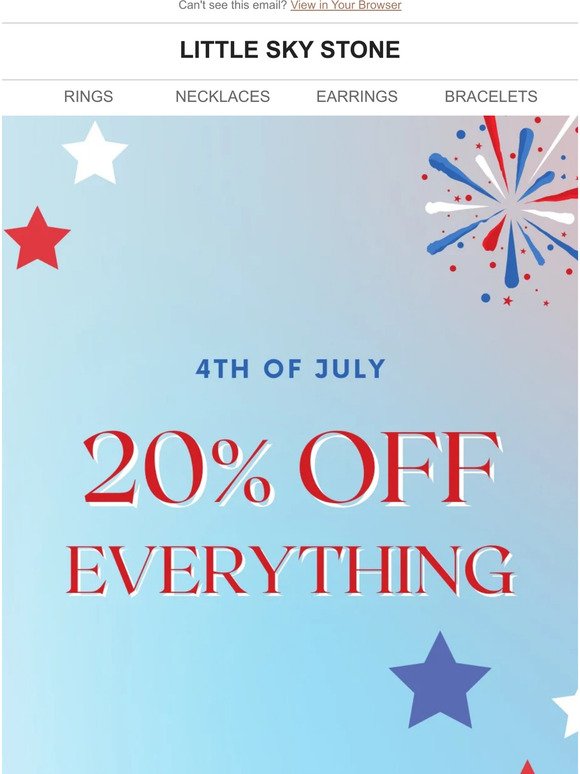 CELEBRATE WITH 20% OFF SALE
