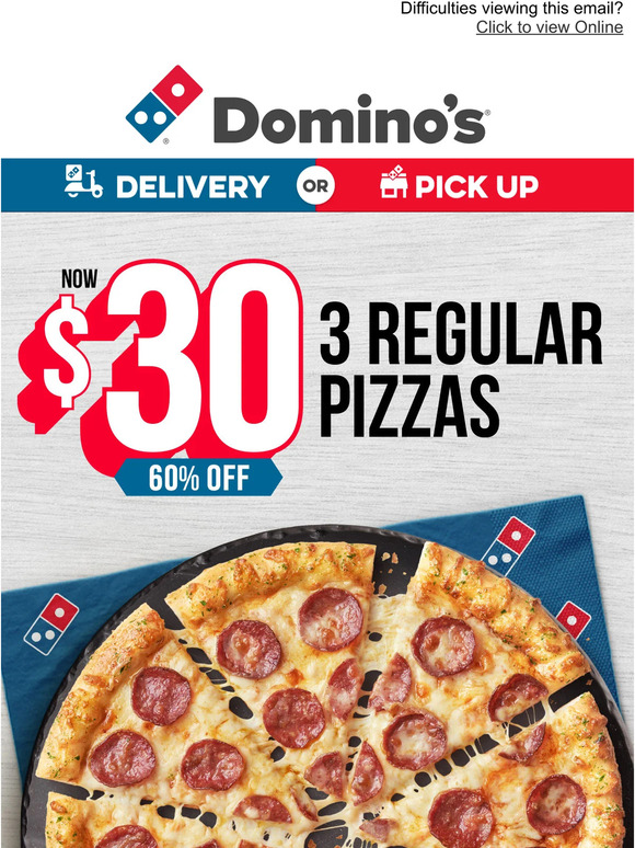 Domino's Singapore: Your Favorite Coupon is back! Get 3 Reg Pizzas from ...