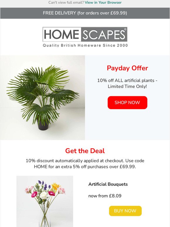 Welcome Summer with 10% Off Artificial Plants