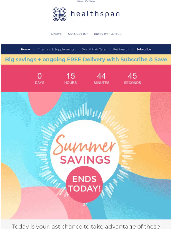 Last chance! Your Summer Savings ends TODAY! ⚠️