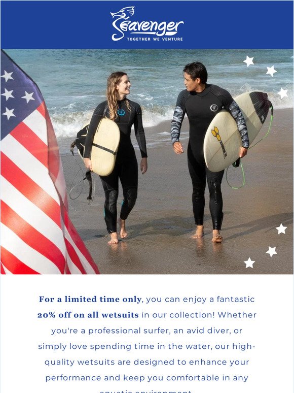 Exclusive Discount: Get 20% Off All Wetsuits! 🏄