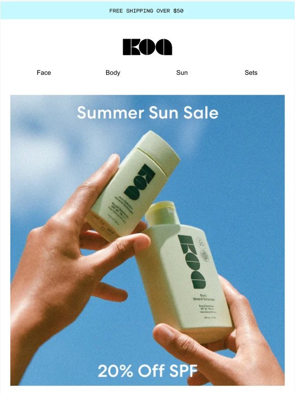 All SPF is 20% off!