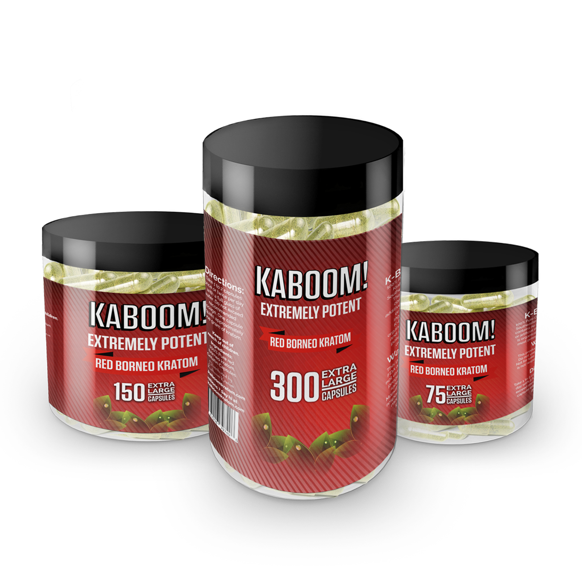 Image of Kaboom! Red Borneo Kratom Capsules