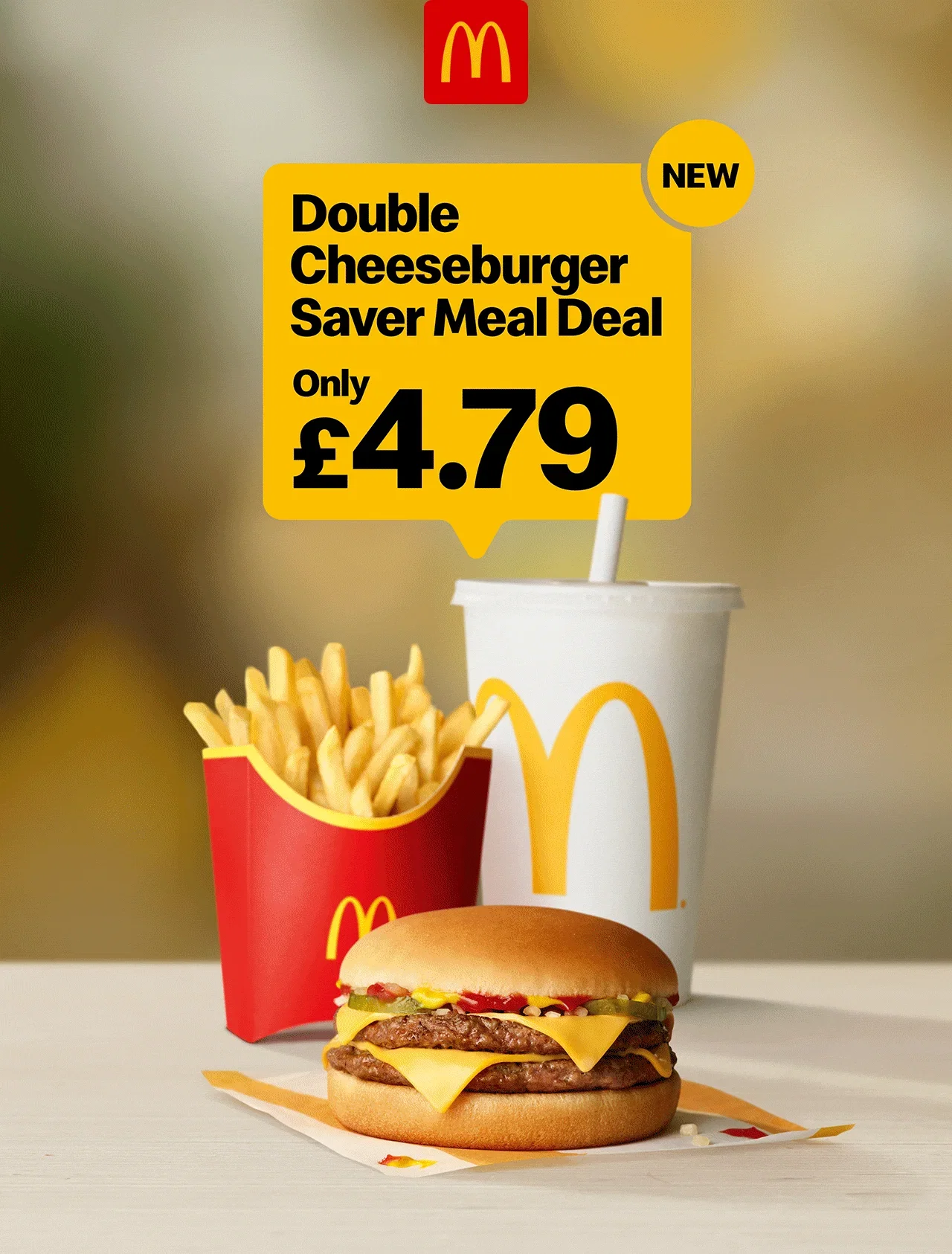 New Double Cheeseburger Saver Meal Deal Only £4.79 - New Chicken Saver Meal Deal Only £3.99 - New Cheeseburger Saver Meal Deal Only £3.99