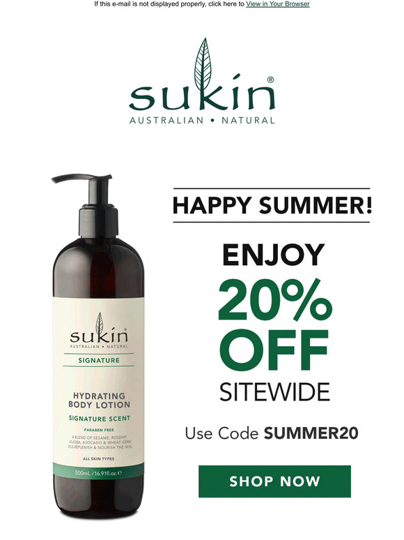 ENDS TONIGHT: 20% Off Sitewide ☀️