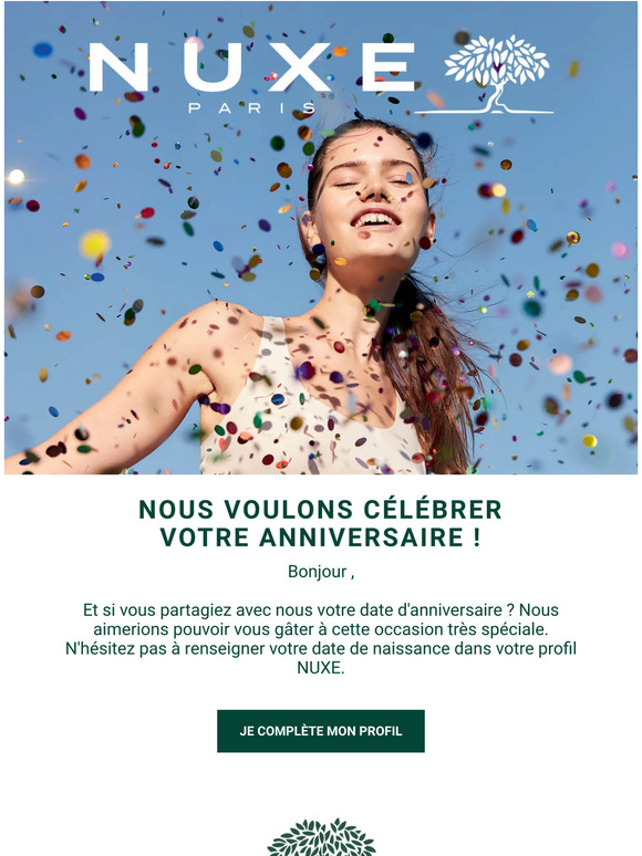 🎁 Envie d'un cadeau NUXE pour votre anniversaire ?