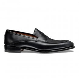 Lewisham Penny Loafer in Black Calf Leather