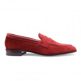 Tori Collapsible Penny Loafer in Rum Punch Suede