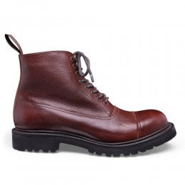 Constance II Military Style Balmoral Boot in Whiskey Kudu Leather