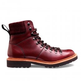 Skye GV Hiker Boot in Burgundy Calf Leather/Printed Suede