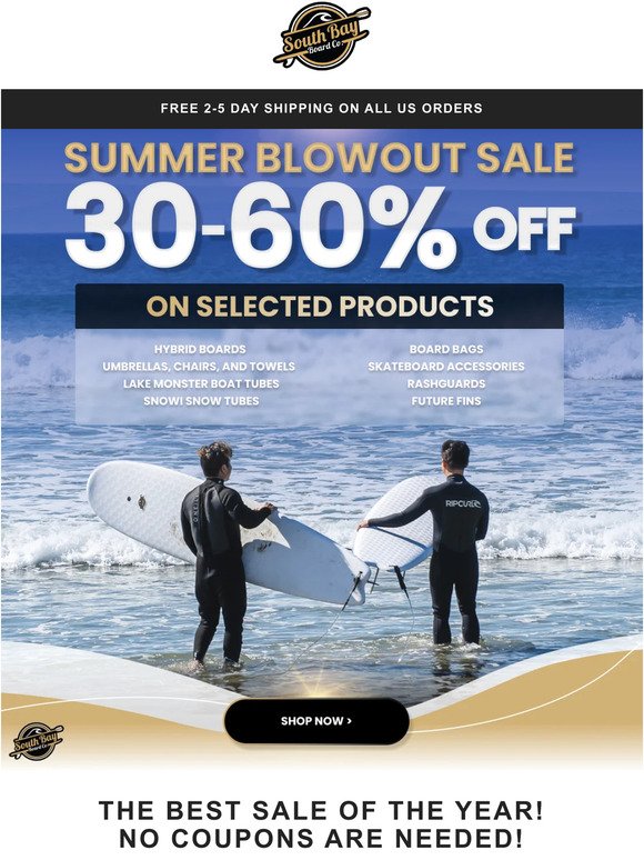 South Bay Board Co. Deals - 30-60% OFF Sitewide NOW!