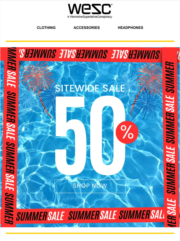 50% Off Everything + Bonus 10% - 4th of July at WeSC💰