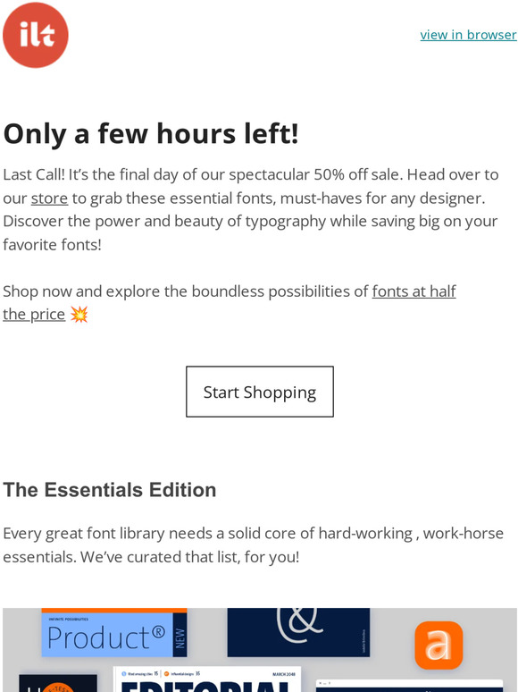 ⏳Last chance! The font essentials edition 🛒