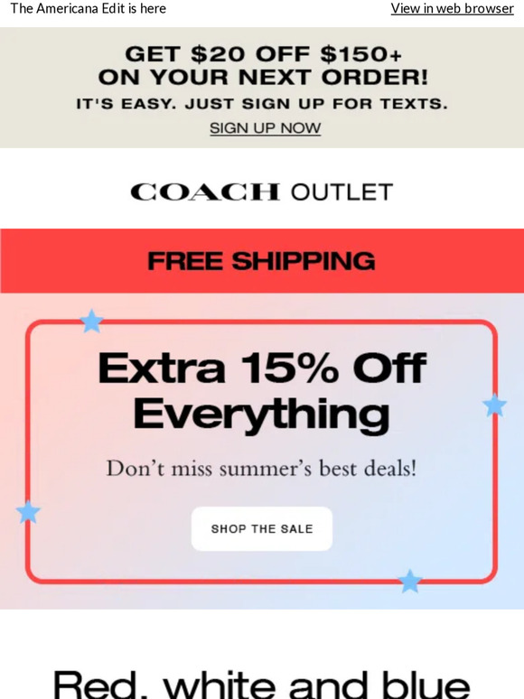 Up to 70% Off Coach Outlet Fall Clearance Sale + Extra 15% Off