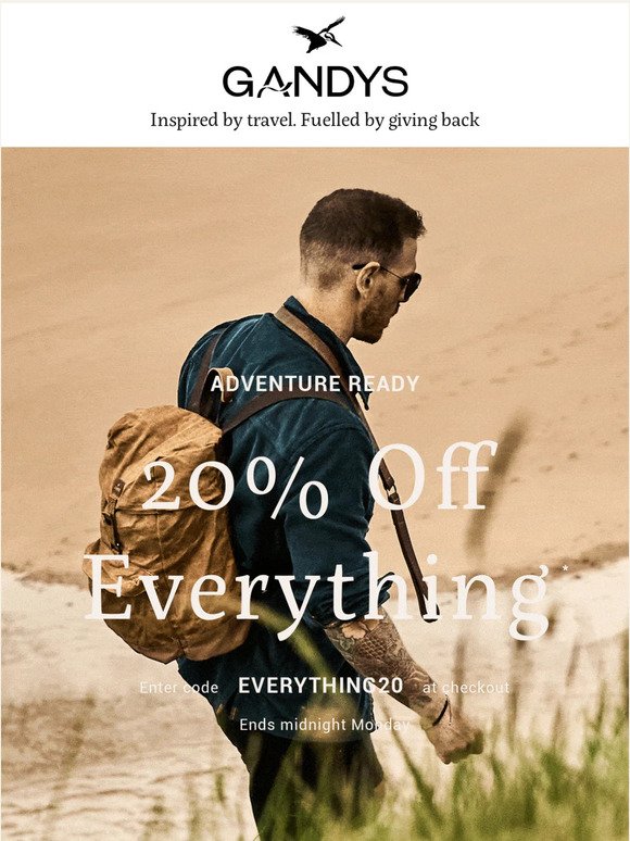 20% OFF ABSOLUTELY EVERYTHING