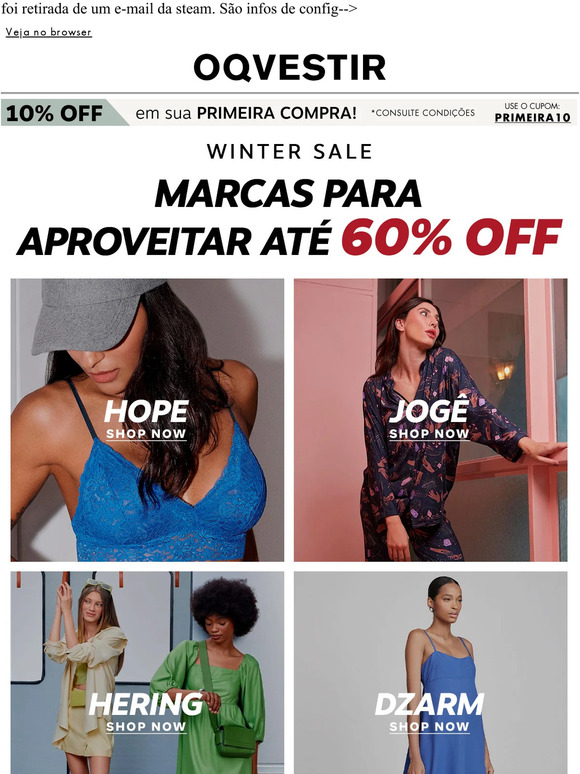 CUPOM DE DESCONTO OQVESTIR 👗 ATÉ 70% OFF + 10% OFF EM ROUPAS 