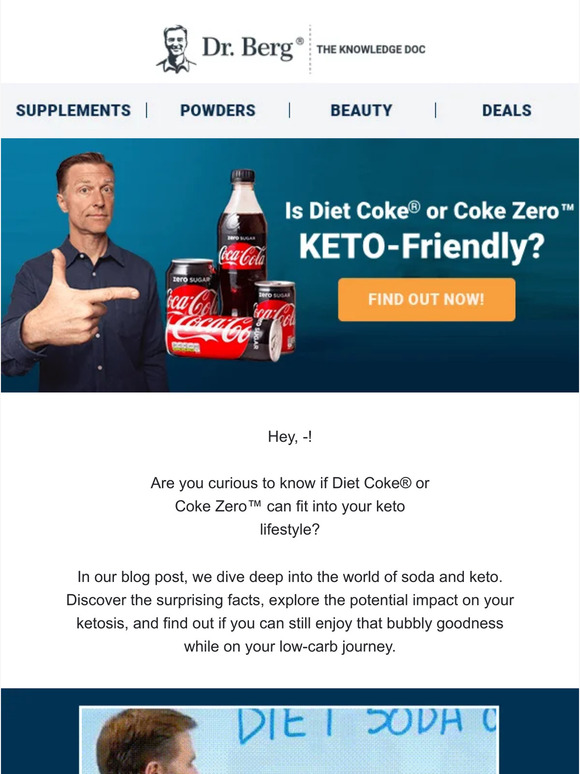 Dr Berg Quench Your Curiosity Is Coke Zero KetoFriendly? Milled