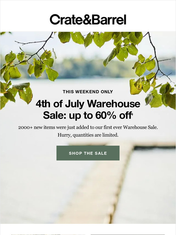 Crate and Barrel Email Newsletters Shop Sales, Discounts, and Coupon Codes