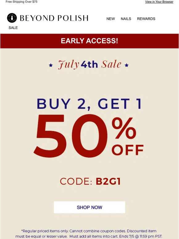 🔓 EARLY ACCESS: Get 50% OFF 4th of July Sale! 🎆