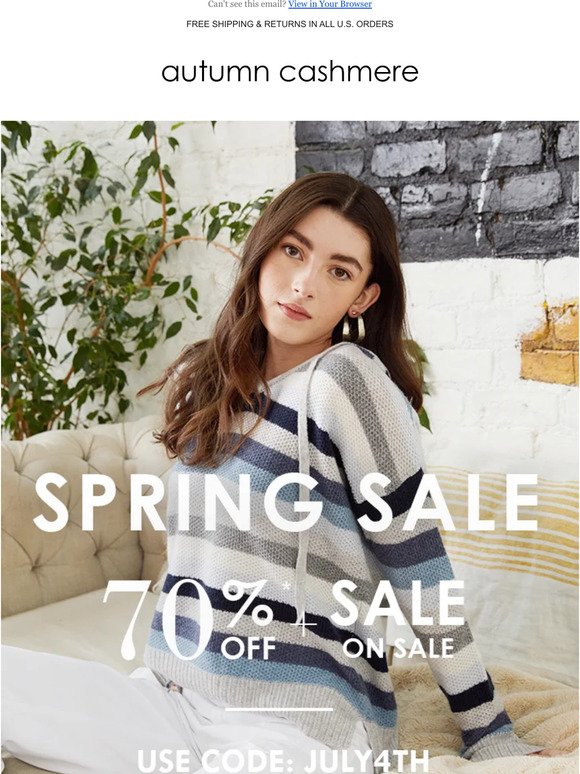 Spring Sale: 70% OFF + Sale On Sale