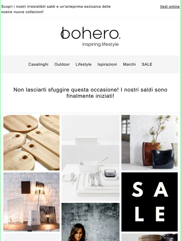 Scopri i nostri irresistibili saldi e un'anteprima esclusiva delle nostre nuove collezioni!