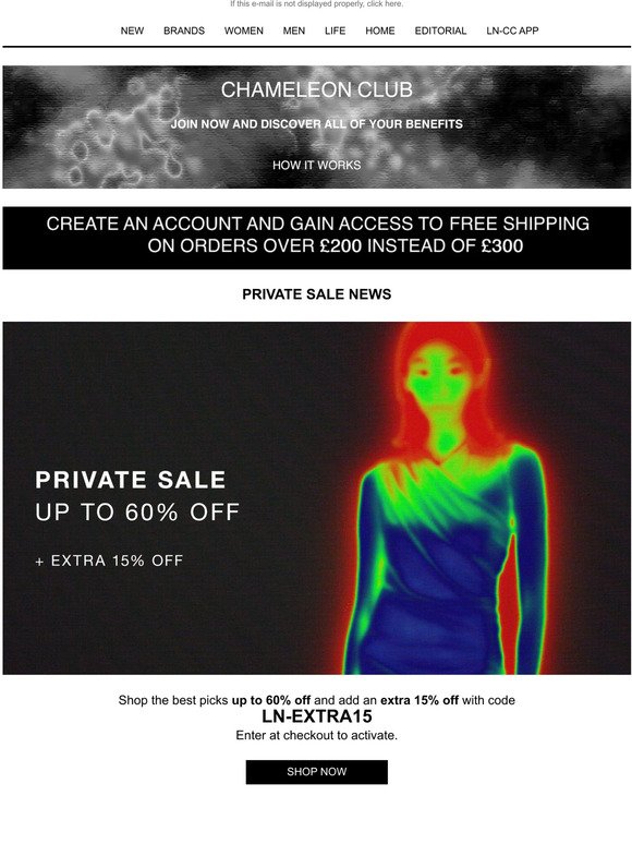 Private Sale: Up To 60% Off + Extra 15% Off