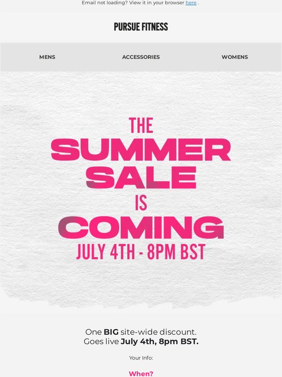 Summer sale incoming.