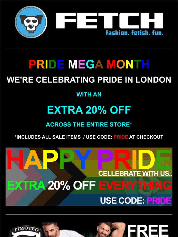 EXTRA 20% OFF EVERYTHING - HAPPY PRIDE 😍