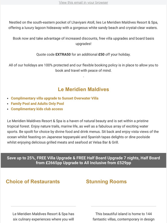 Le Meridien Maldives | FREE Villa Upgrade